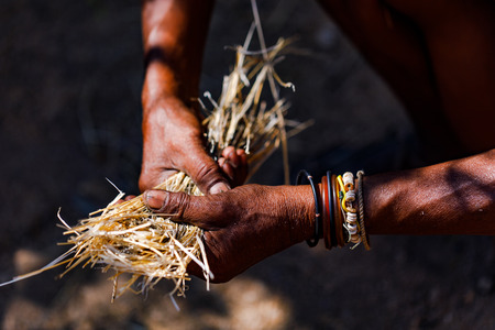 Working hands in Africaの写真素材