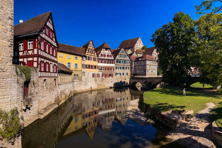 The historic old town of Schwaebisch Hall is located on the Kocher river and attracts a large number...