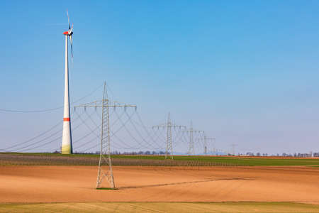 The Energiewende requires more electricity pylons and wind turbines for the nuclear phase-outの写真素材