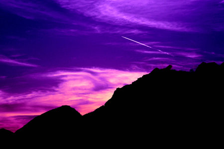 Sunset in the mountainsの写真素材