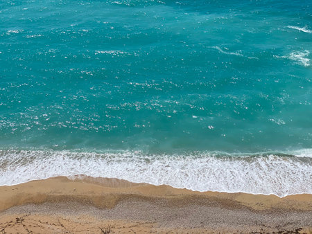 beautiful beach with turquoise water in spainの写真素材