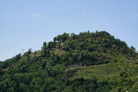 view of mountains in the Aragonese Pyrenees, in the province of Huesca, Spain. in a sunny day