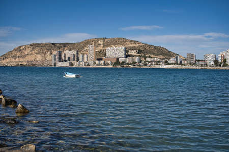 boats on the beach, located in Alicante, Spain. Viewの写真素材
