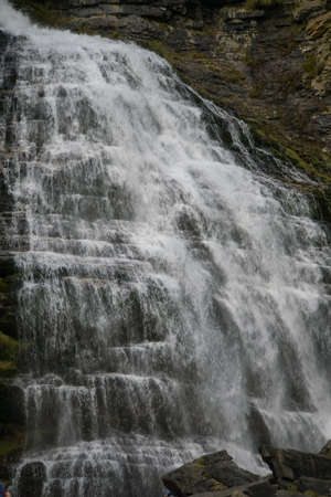 Cola de Caballo waterfall in Ordesa y Monte Perdido National Park, in the Aragonese Pyrenees,...