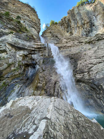 Sorrosal in the town of Broto, in the Aragonese Pyrenees, located in Huesca, Spain. viewの写真素材
