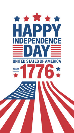 Happy Independence Day United States of America. 4th of July.のイラスト素材