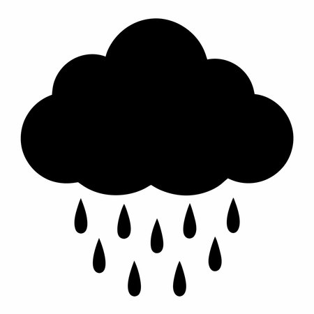 Cloud with rain drops icon. Simple illustration of cloud with rain drops vector icon for webのイラスト素材