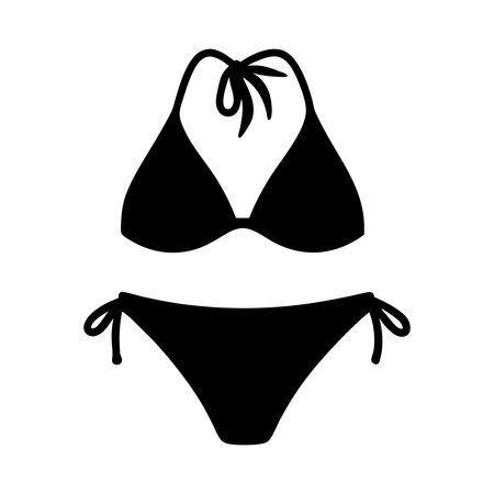 Swimsuit vector icon. Black illustration isolated on white background.のイラスト素材