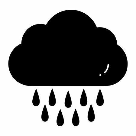Cloud with rain icon. Simple illustration of cloud with rain vector icon for webのイラスト素材