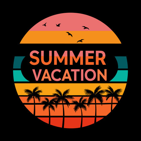 summer vacation design, vector illustration eps10 graphic on black background