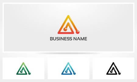 Letter A Node Connect iconのイラスト素材