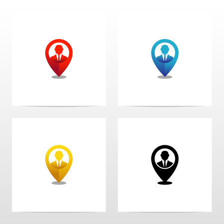 Location Pin And Businessman Logo Designのイラスト素材
