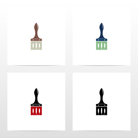 Paint Brush With Trees Logo Designのイラスト素材