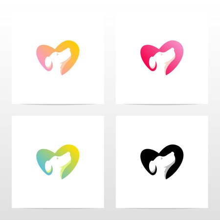 Dog Inside A Heart Logo Designのイラスト素材