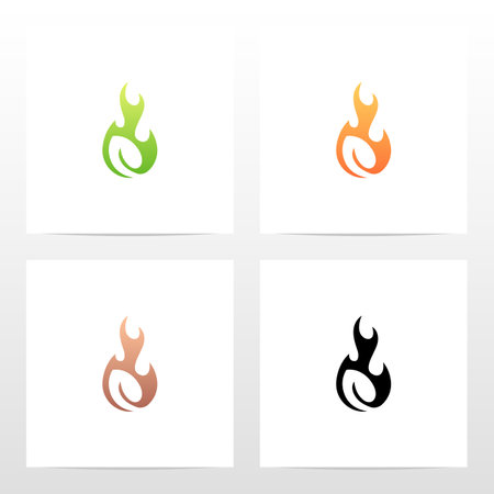 Leaf On Fire Logo Designのイラスト素材