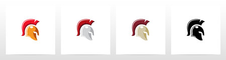 Roman Soldier Helmet Logo Designのイラスト素材