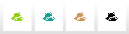 Frog On A Leaf Logo Designのイラスト素材