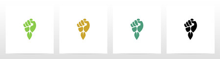 Fist And Leaf Logo Designのイラスト素材