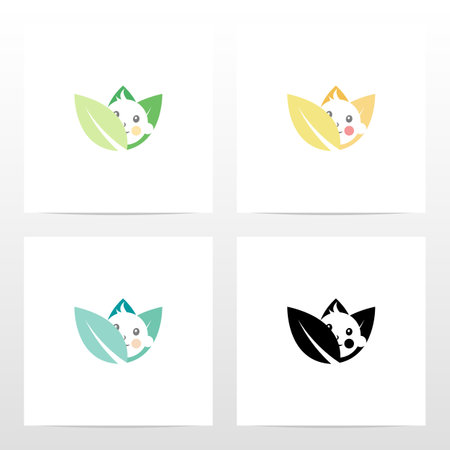 Baby Between Leaves Logo Designのイラスト素材
