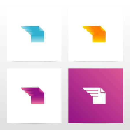 Paper With Wing Logo Designのイラスト素材