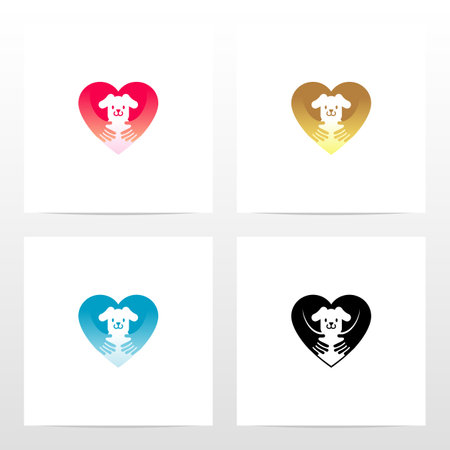 Heart Hugged A Dog Logo Designのイラスト素材