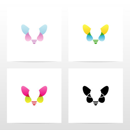 Lightbulb With Butterfly Wings Logo Designのイラスト素材