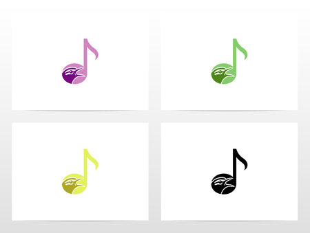 Bird And Music Note Logo Designのイラスト素材