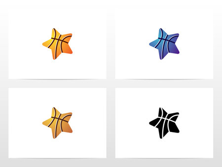 Star With Basketball Skin Logo Designのイラスト素材