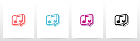 Music Note And Word Balloon Logo Designのイラスト素材