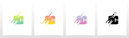 Abstract Dots And Lines Letter Logo Design Cのイラスト素材