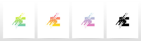 Abstract Dots And Lines Letter Logo Design Eのイラスト素材