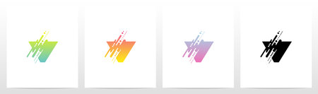 Abstract Dots And Lines Letter Logo Design Vのイラスト素材