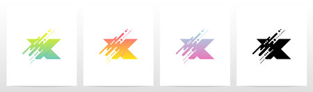 Abstract Dots And Lines Letter Logo Design Xのイラスト素材