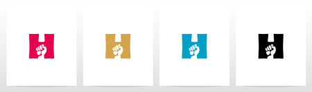 Fist Inside Letter Logo Design Hのイラスト素材