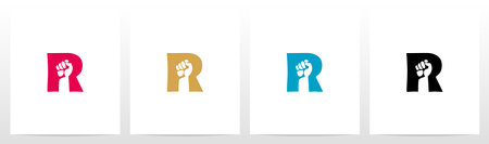Fist Inside Letter Logo Design Rのイラスト素材