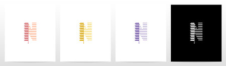 Window Blinds Letter Logo Design Nのイラスト素材