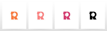 Cat Head Inside Letter Logo Design Rのイラスト素材
