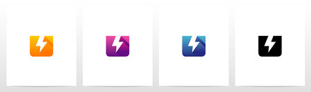 Thunder On A Letter Logo Design Uのイラスト素材