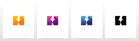 Thunder On A Letter Logo Design Hのイラスト素材
