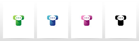 Talk Balloon On Letter Logo Design Tのイラスト素材