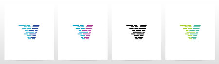 Lines And Dots Letter Logo Design Vのイラスト素材