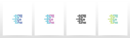 Lines And Dots Letter Logo Design Eのイラスト素材