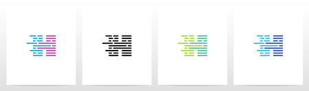 Lines And Dots Letter Logo Design Hのイラスト素材