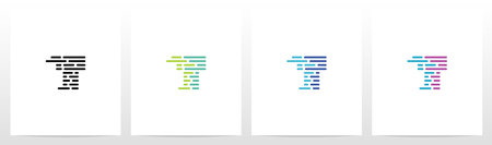 Lines And Dots Letter Logo Design Tのイラスト素材