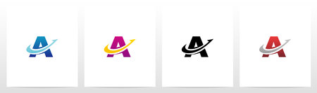 Swoosh Arrow Lines Letter Logo Design Aのイラスト素材