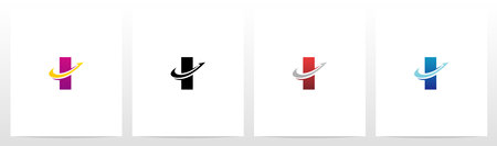 Swoosh Arrow Lines Letter Logo Design Iのイラスト素材