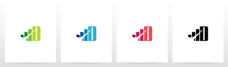 Bar Chart On Letter Logo Design Dのイラスト素材