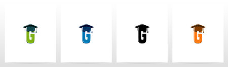 Graduation Hat On Letter Logo Design Gのイラスト素材
