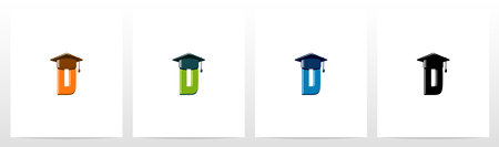 Graduation Hat On Letter Logo Design Dのイラスト素材