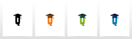 Graduation Hat On Letter Logo Design Qのイラスト素材